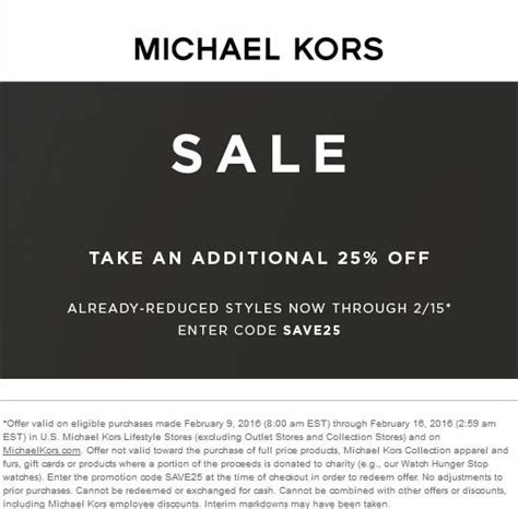 michael kors birthday promo code.